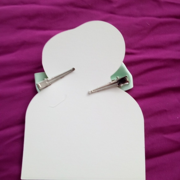 Mint Green Hair Bow Set for Kids - Picture 2 of 2